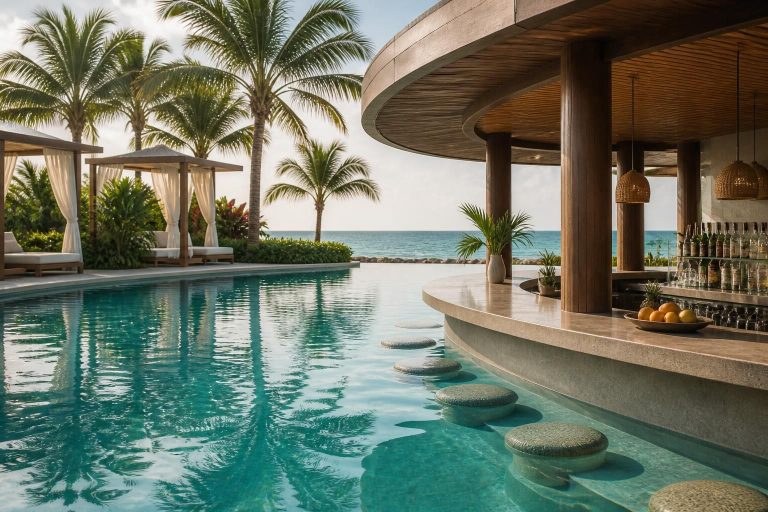 Resort & Hotel Pools, Swim-Up Bars & Amenities